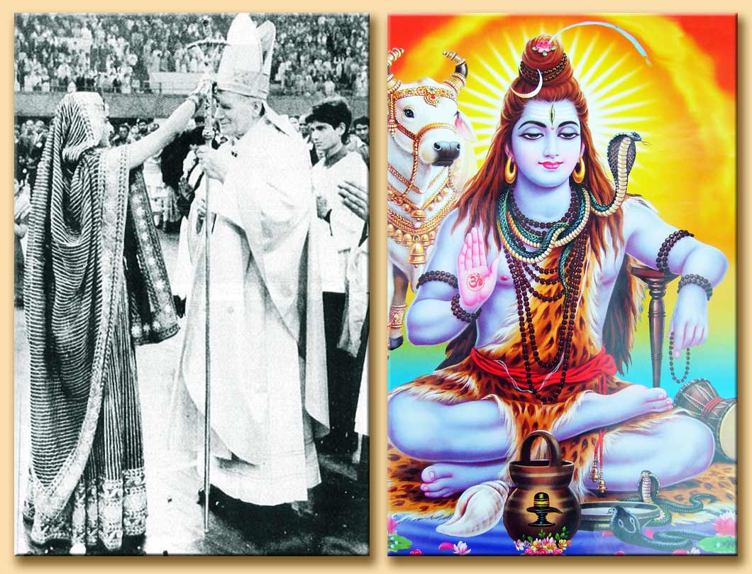giovanni paolo II riceve il segno degli adoratori di shiva